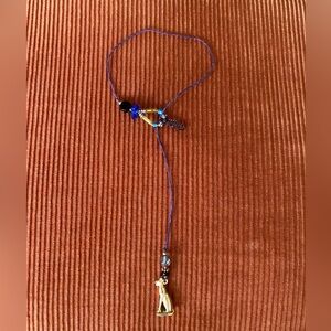 Egyptian cat Charm/Beaded Ankle Bracelet